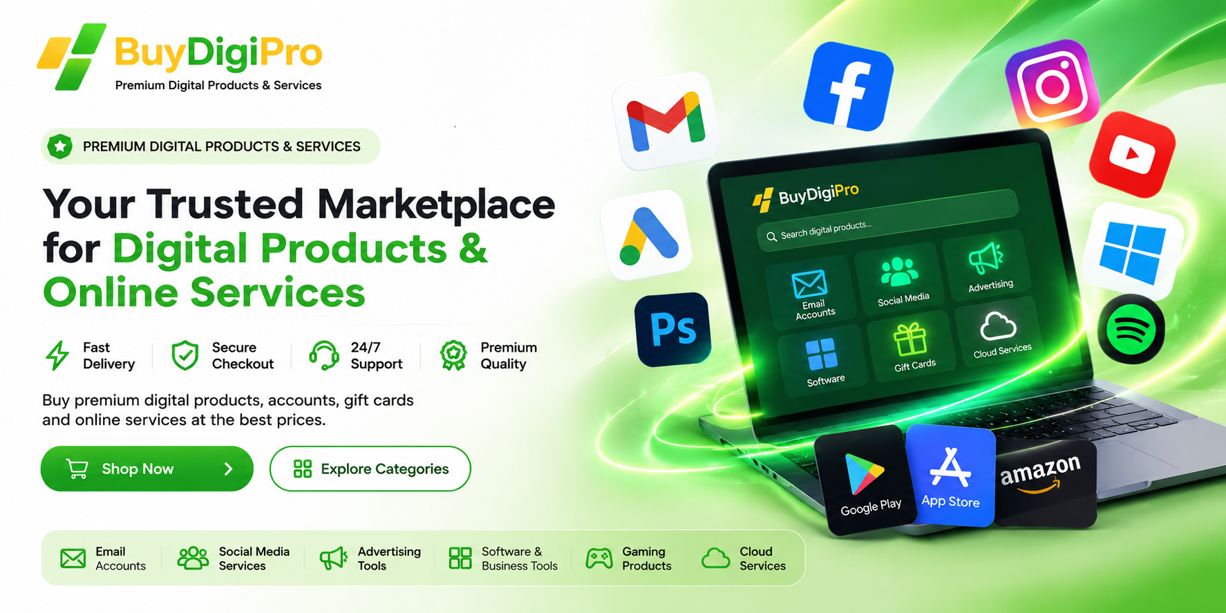 BuyDigiPro digital products and services marketplace banner