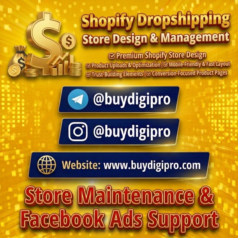 Shopify Dropshipping Store Design & Management from buydigipro